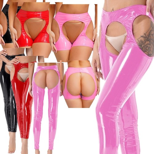 Damen hose wetlook - de,