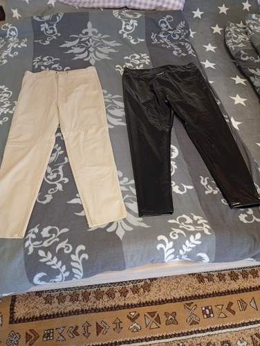 Damen leder lack hosen 2 - pu, leder/lack