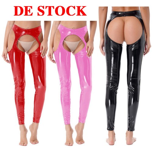 Damen wetlook leggings - wetlook,
