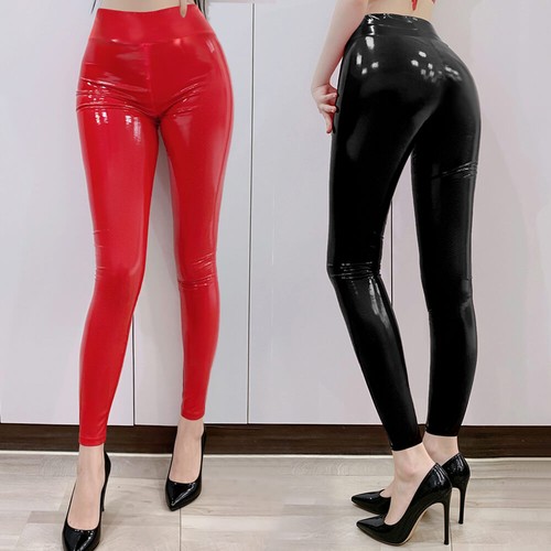 Damen glänzend hose wetlook - damen,