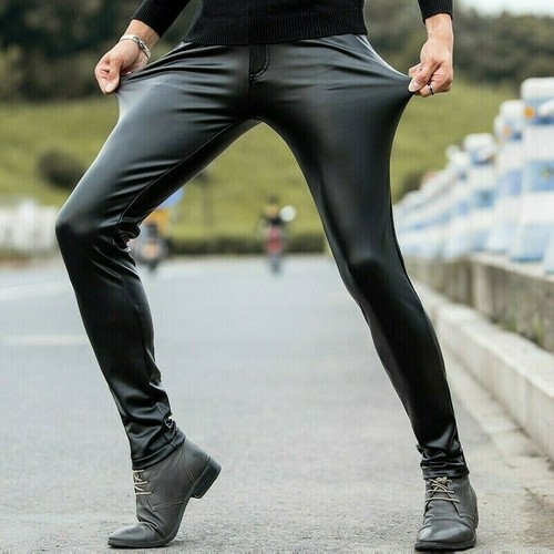 Herren kunstleder hose - kunstleder,