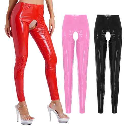 Damen wetlook hose - wetlook,