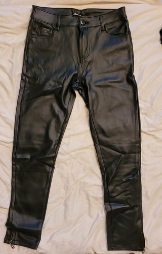 Fake leder lackhose schwarz - fake,