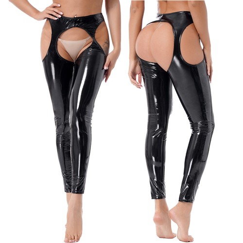 Damen wetlook leggings - de,