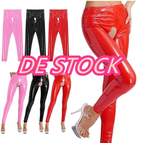 Damen wetlook hose - de, offnen