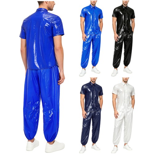 Herren wetlook lack leder - leder, hemd