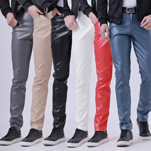 Herren kunstleder hose stretch - herren,
